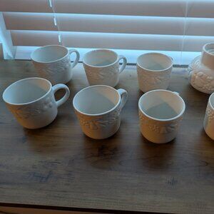 Gibson Fruitful Harvest Coffee Cups & Candle Holder